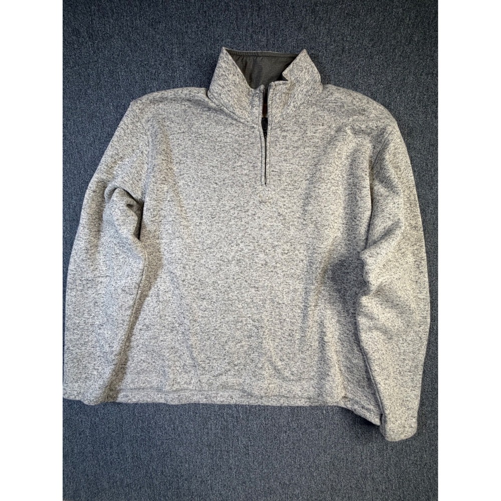 Wrangler Authentics Mens 3XL Gray Heather Quarter Zip Fleece Pullover MTTH51803A